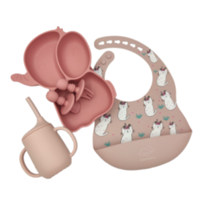 BC14 Σετ Φαγητού Σιλικόνης 5τμχ. – Ροζ