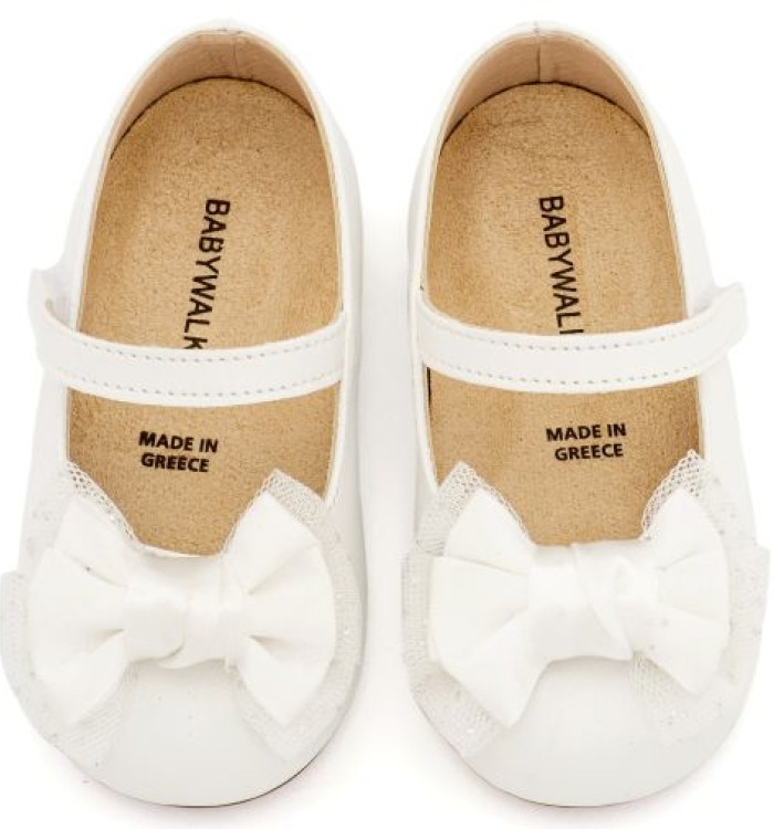 Γοβάκι Μονή Μπαρέτα Διακοσμημένη με Φιόγκο BS3599 Λευκό